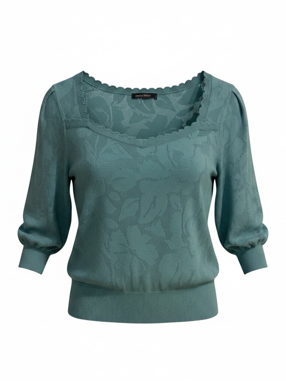 Women's Teal Scoop Neck Knit Top